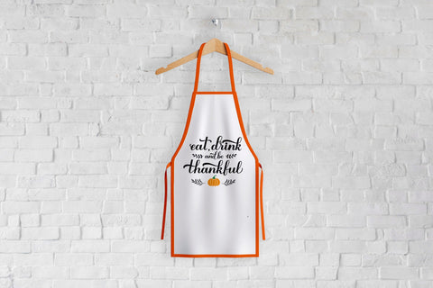 Eat, Drink and be Thankful calligraphy, Thanksgiving quote SVG LaBelezoka 