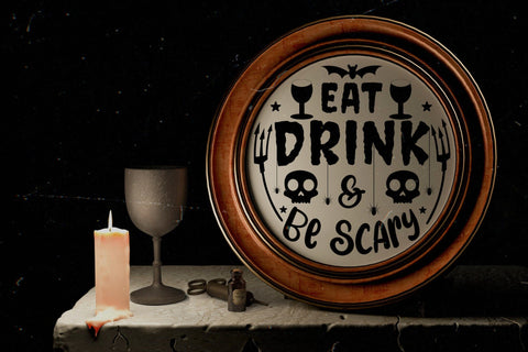 Eat Drink & Be Scary | Halloween Sign SVG SVG CraftLabSVG 