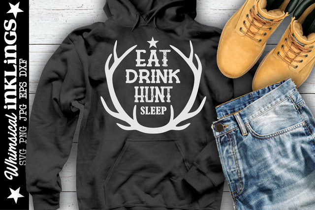 Eat Drink Hunt Sleep SVG SVG Whimsical Inklings 
