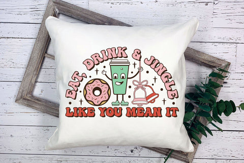 Eat Drink & Jingle, Retro Christmas Sublimation Sublimation CraftLabSVG 