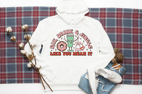 Eat Drink & Jingle, Retro Christmas Sublimation Sublimation CraftLabSVG 