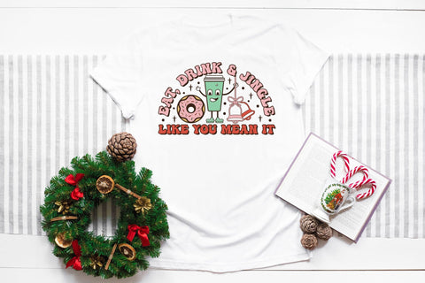 Eat Drink & Jingle, Retro Christmas Sublimation Sublimation CraftLabSVG 
