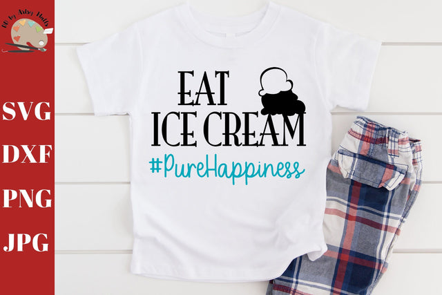 Eat Ice Cream Pure Happiness - ice cream wall sign - kitchen decor - kitchen design svg dxf sublimation SVG The Artsy Spot 