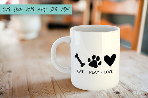 Eat Play Love | Dog Paw SVG | Dog Quote SVG SVG Irina Ostapenko 