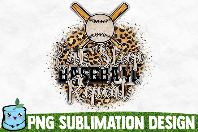 Eat Sleep Baseball Repeat Sublimation Design Sublimation MintyMarshmallows 