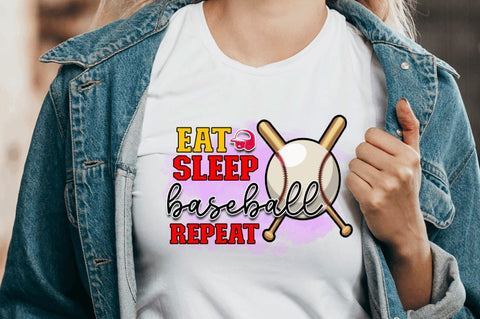 Eat sleep baseball repeat Sublimation PNG, Baseball Sublimation Design Sublimation Regulrcrative 