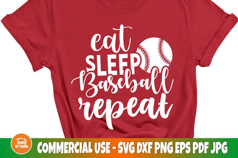 Eat Sleep Baseball Repeat Svg, Baseball Shirt Svg SVG TonisArtStudio 