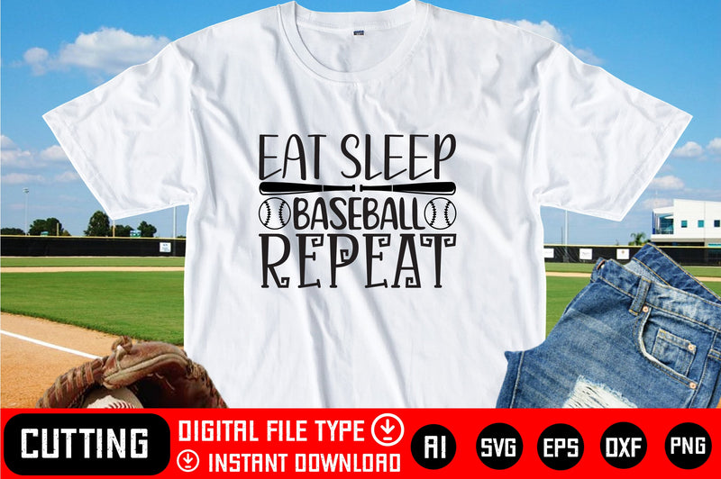 Eat Sleep Baseball Repeat SVG CraftlabSvg29 