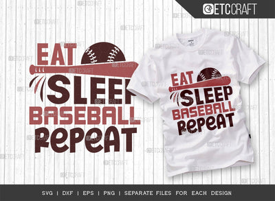 Eat Sleep Baseball Repeat SVG Cut File | Sports Svg | Baseball Svg | Softball Svg | Baseball Shirt Svg | Baseball Life Svg | Quote Design SVG ETC Craft 