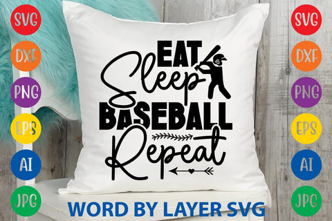 Eat Sleep Baseball Repeat SVG Design SVG Rafiqul20606 