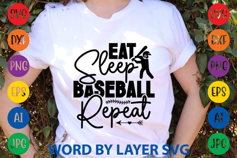 Eat Sleep Baseball Repeat SVG Design SVG Rafiqul20606 