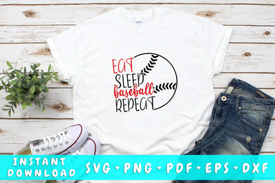 Eat Sleep Baseball Repeat SVG SVG HappyDesignStudio 