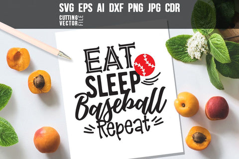 Eat sleep baseball repeat SVG SVG VectorSVGdesign 