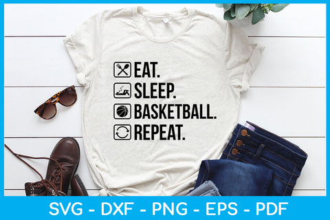 Eat Sleep Basketball Repeat Hobby SVG PNG PDF Cut File SVG Creativedesigntee 