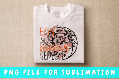 Eat Sleep Basketball Repeat PNG, Basketball Design For Sublimation Sublimation HappyDesignStudio 