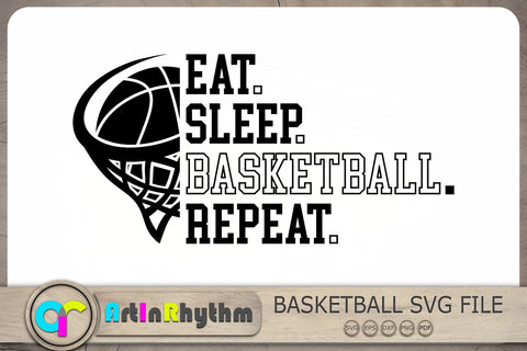 Eat Sleep Basketball Repeat Svg, Basketball Svg, Basketball Cliparts SVG Artinrhythm shop 