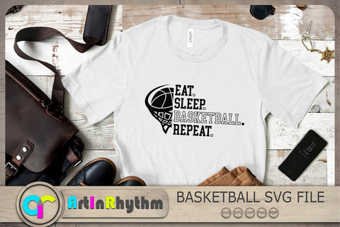 Eat Sleep Basketball Repeat Svg, Basketball Svg, Basketball Cliparts SVG Artinrhythm shop 
