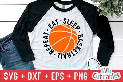 Eat Sleep Basketball Repeat SVG Svg Cuttables 