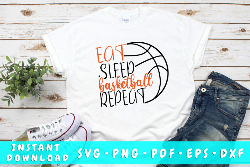 Eat Sleep Basketball Repeat SVG SVG HappyDesignStudio 