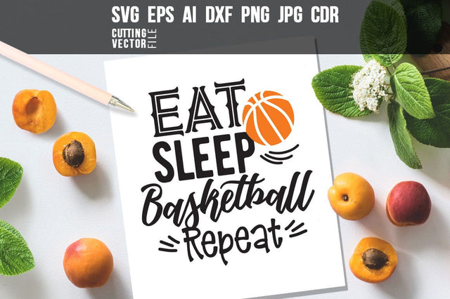 Eat sleep basketball repeat SVG SVG VectorSVGdesign 