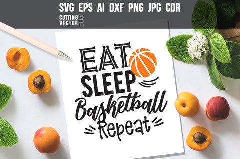 Eat sleep basketball repeat SVG SVG VectorSVGdesign 