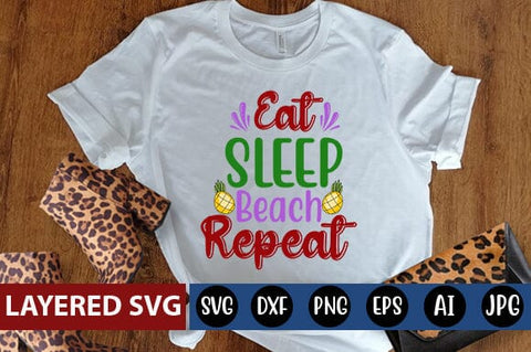 Eat Sleep Beach Repeat Svg Cut File SVG Blessedprint 