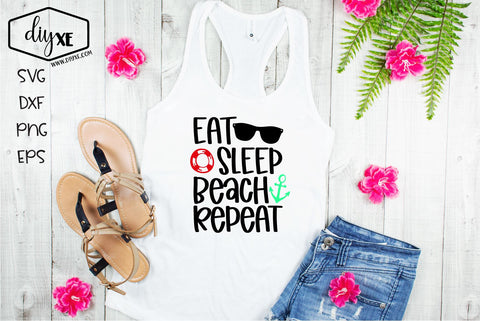 Eat Sleep Beach Repeat SVG DIYxe Designs 