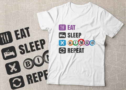 Eat sleep bingo repeat svg, Bingo lover svg, Bingo Svg, Bingo file for cutting machines, Bingo Dxf, Bingo PNG SVG Dinvect 