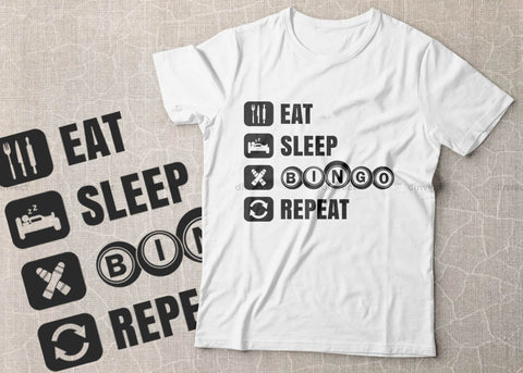 Eat sleep bingo repeat svg, Bingo lover svg, Bingo Svg, Bingo file for cutting machines, Bingo Dxf, Bingo PNG SVG Dinvect 