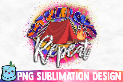 Eat Sleep Camp Repeat Sublimation Design Sublimation MintyMarshmallows 