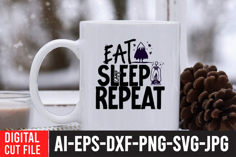 Eat Sleep Camp Repeat SVG Cut File , Camping SVG Bundle SVG BlackCatsMedia 