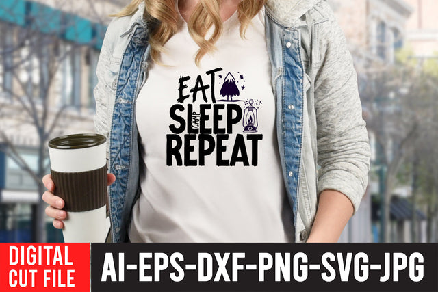 Eat Sleep Camp Repeat SVG Cut File , Camping SVG Bundle SVG BlackCatsMedia 