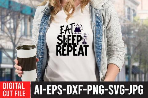 Eat Sleep Camp Repeat SVG Cut File , Camping SVG Bundle SVG BlackCatsMedia 