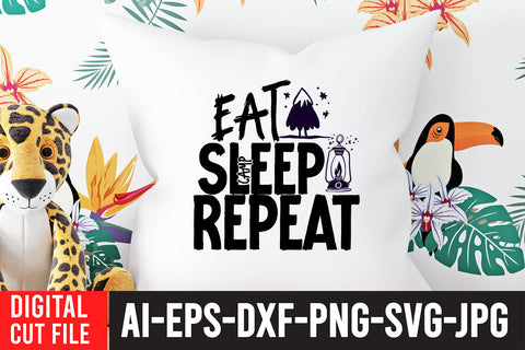 Eat Sleep Camp Repeat SVG Cut File , Camping SVG Bundle SVG BlackCatsMedia 