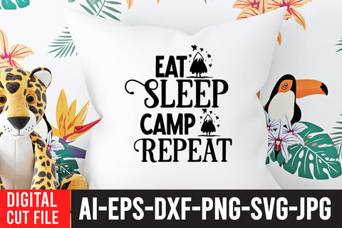 Eat Sleep Camp Repeat SVG Cut File SVG BlackCatsMedia 