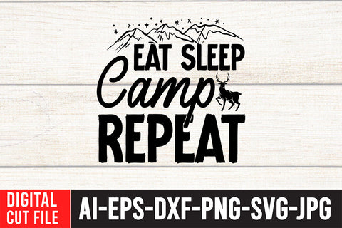 Eat Sleep Camp Repeat SVG Cut File SVG BlackCatsMedia 