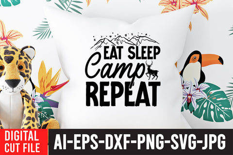 Eat Sleep Camp Repeat SVG Cut File SVG BlackCatsMedia 