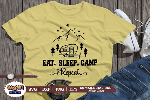 Eat sleep camp repeat svg,Camping svg, RV svg, Png, Dxf SVG Wowsvgstudio 