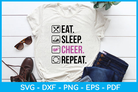 Eat Sleep Cheer Repeat Hobby SVG PNG PDF Cut File SVG Creativedesigntee 