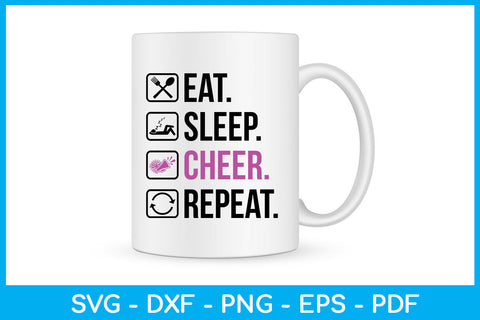 Eat Sleep Cheer Repeat Hobby SVG PNG PDF Cut File SVG Creativedesigntee 