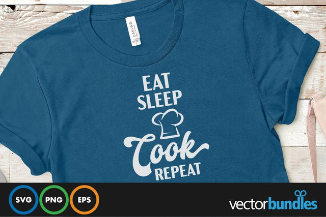Eat sleep cook repeat quote svg SVG vectorbundles 