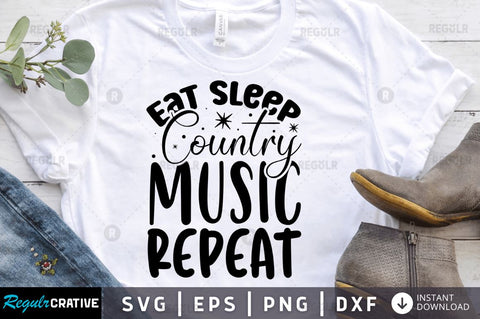 Eat sleep country music repeat SVG SVG Regulrcrative 