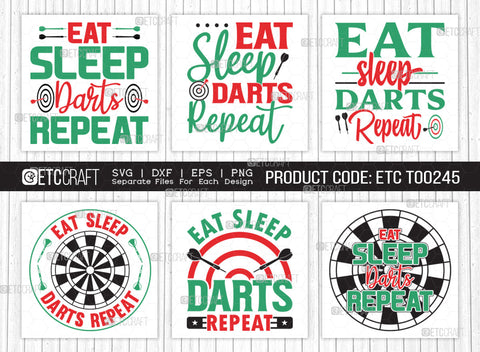 Eat Sleep Darts Repeat SVG Bundle, Darts Svg, Sports Svg, Dartboard Svg, Game Svg, Darts Sayings Svg, Darts Quotes, ETC T00245 SVG ETC Craft 