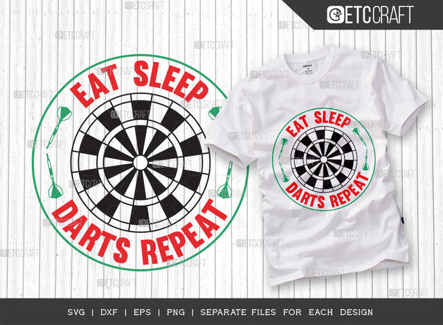 Eat Sleep Darts Repeat SVG Cut File, Darts Svg, Sports Svg, Dartboard Svg, Game Svg, Darts Sayings Svg, Darts Quotes, ETC T00245 SVG ETC Craft 