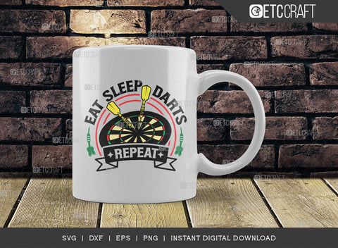Eat Sleep Darts Repeat SVG Cut File, Darts Svg, Sports Svg, Dartboard Svg, Game Svg, Darts Sayings Svg, Darts Quotes, TG 00590 SVG ETC Craft 