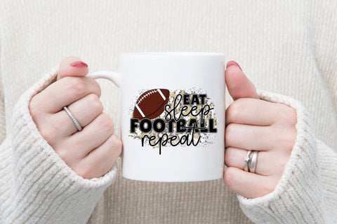Eat Sleep Football Repeat - Football PNG Sublimation Sublimation CraftLabSVG 