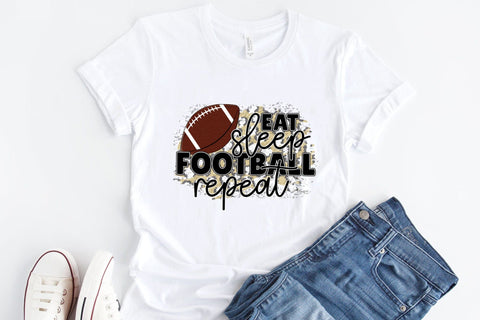 Eat Sleep Football Repeat - Football PNG Sublimation Sublimation CraftLabSVG 