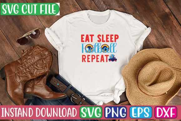 Eat Sleep Football Repeat SVG Cut File SVG Studio Innate 