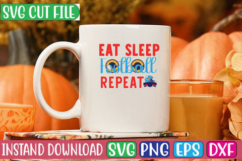 Eat Sleep Football Repeat SVG Cut File SVG Studio Innate 