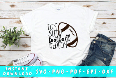 Eat Sleep Football Repeat SVG SVG HappyDesignStudio 